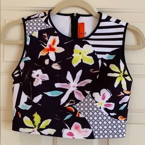 NWOT Clover Canyon floral crop top